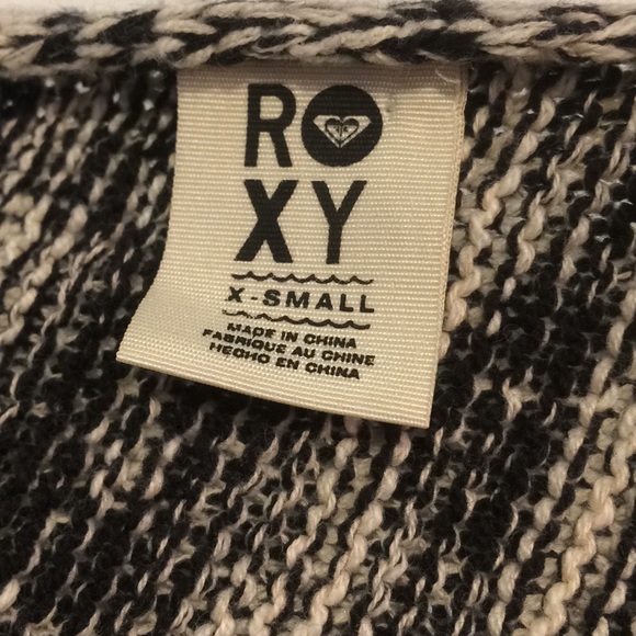 Roxy Black & White Marled Knit Waterfall Cardigan - Picture 4 of 4